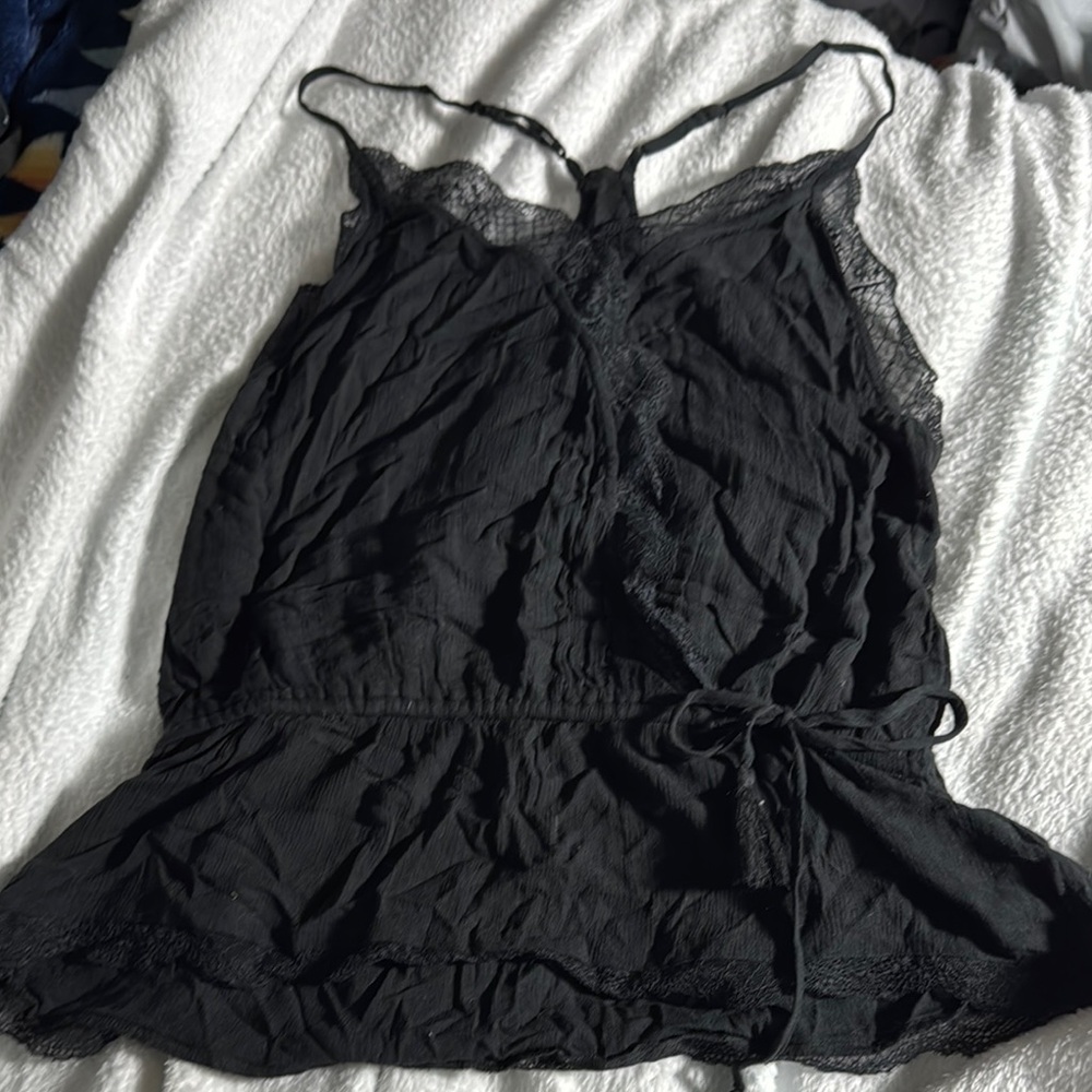 American Eagle Black Tank Top with V-Neck
